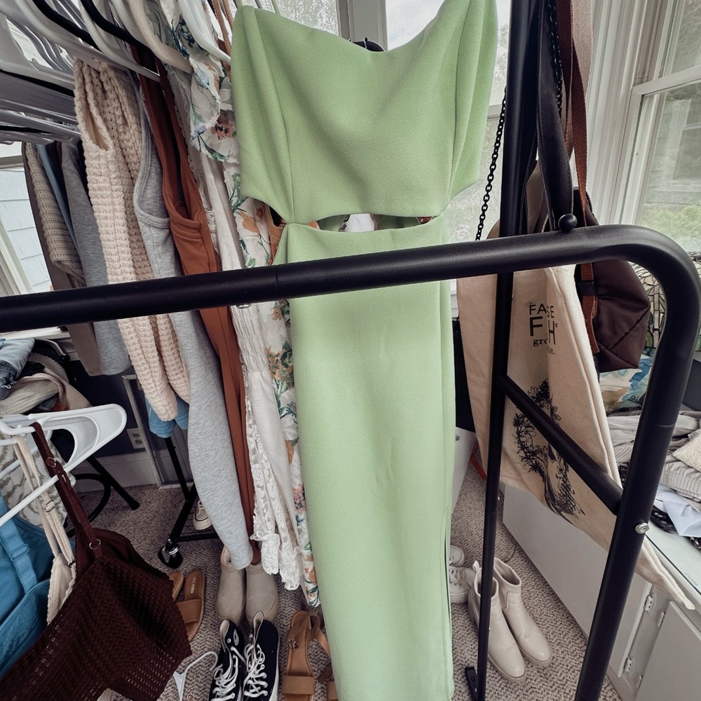 Hello Molly Green Asymmetrical Sheath Dress Wedding Guest